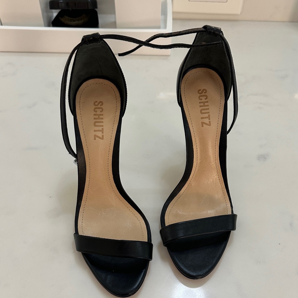 SCHUTZ Black Strappy Heels